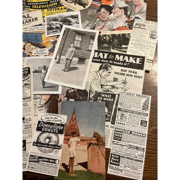 Huge 50+ Pc Vintage Ephemera Lot B&W Photos Advertising Postcards Snapshots Etc - Picture 11 of 16